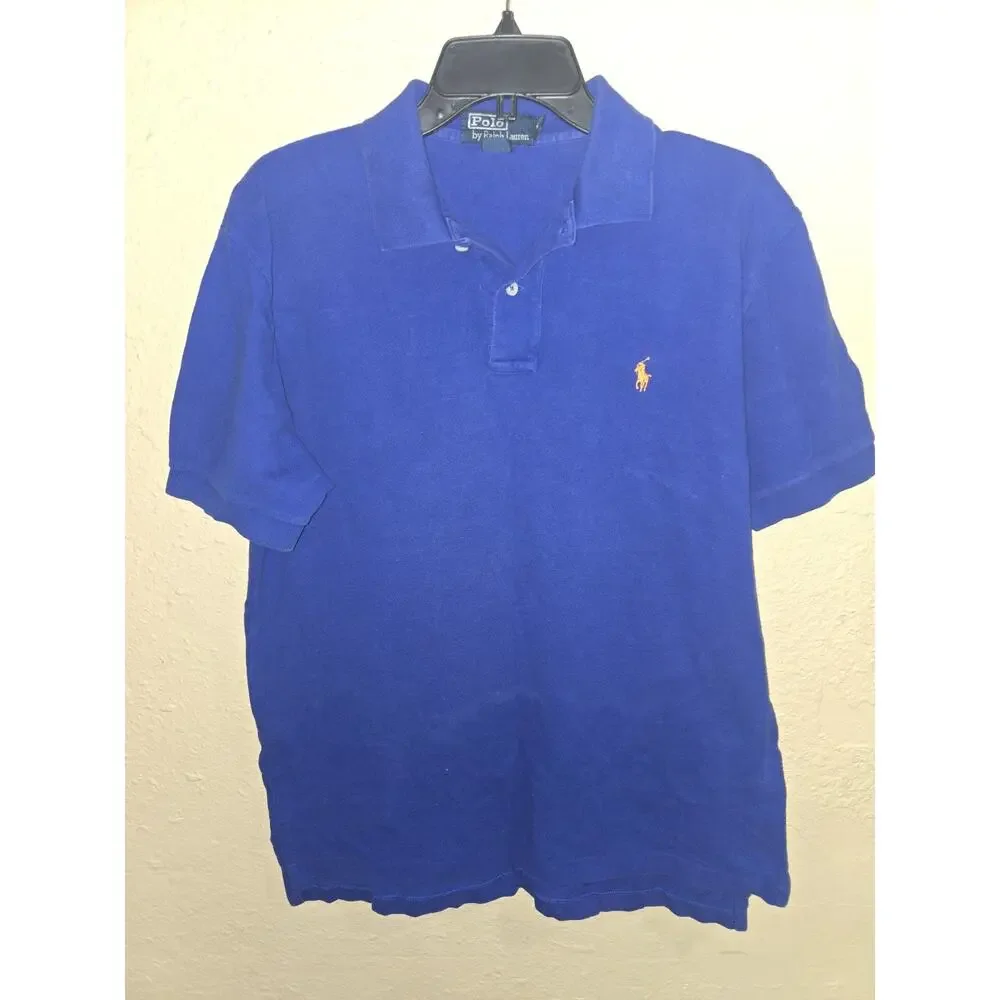 Polo Ralph Lauren Polo Shirt, Short Sleeve, Blue, 100% Cotton, Men's Size Medium